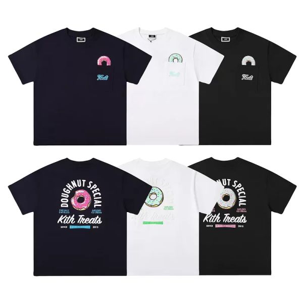 2024 SS Kith T-Shirts Herren Designer T-Shirt Donut Schmetterlingsbrief bedruckt Fi T-Shirts Grafische Tee Männer Frauen Unisex Streetwear 100% Cott Cas 87lr#