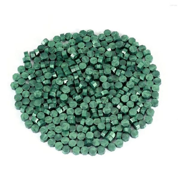 Candele che sigillano perle di cera da 200 pezzi Kit di tenuta verde per timbro e lettera