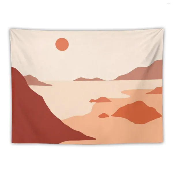 Wandteppiche minimalistische Landschaft Beach Mountains Tapisserie Ästhetic Home Decor Room Süßes