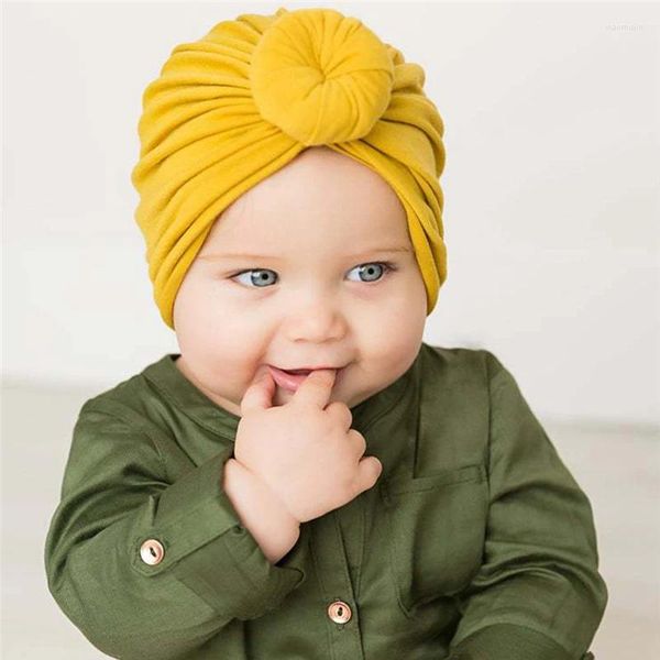 Hüte 2024 Baby Accessoires für geborenes Kleinkind Kinder Girl Boy Turban Cotton Beanie Hut Winter Cap Knot