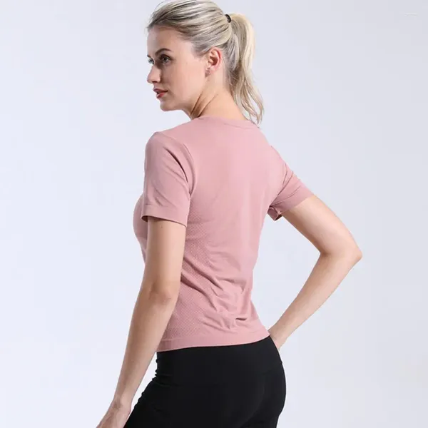 Camicie attive che si squittiscono abiti da fitness donne yoga top elasticità per morbida t-shirt di assorbimento del sudore traspirante