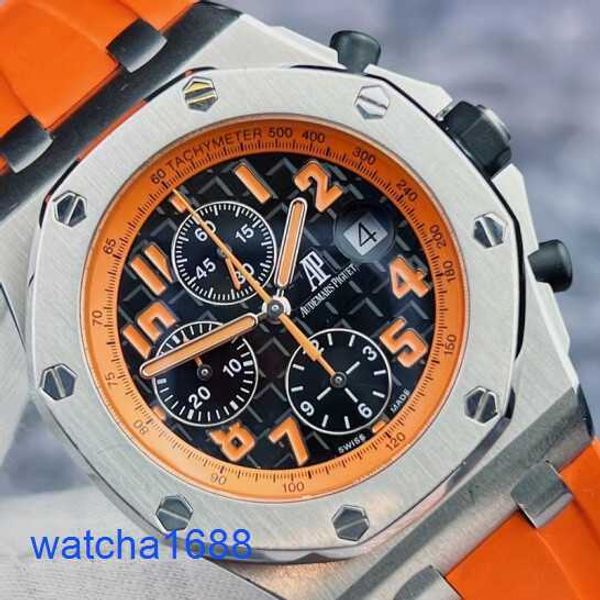 Promi -AP -Handgelenk Wache Royal Oak Offshore Serie 26170st Orange Vulkan Gesicht Chronometer Automatische mechanische Herren Uhr