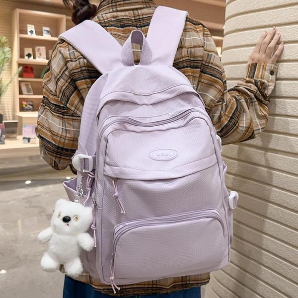 Sırt çantası 2024 Kadınlar için su geçirmez naylon çok cepli seyahat bagpack kadın okul çantası genç kızlar erkek kitap mochilas