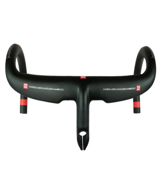 Zniino Black Full Carbon Fiber Integrated Road Bicycle Handlebar Renter