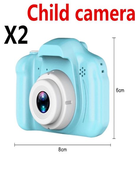 X2 Последняя детская камера Mini Digital Camera 2 -дюймовая мультфильма милая камера, дети дети, подарок 1080p DH Toddler DHL6541451