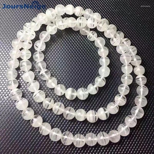 Strand Wholesale White Natural Ghost Crystal Braccialetti da 6 mm Collana per tallone Fortunato per le donne Multilayer Bracciale Fresh Bracciale