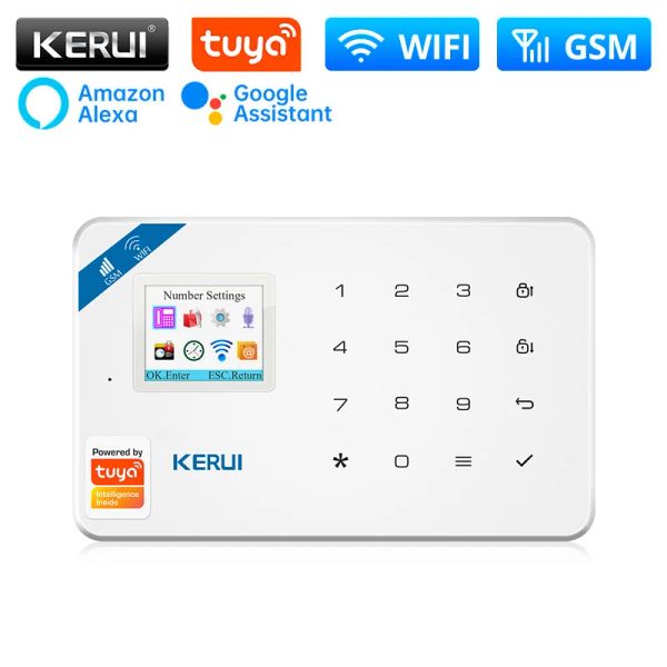 Kitler Kerui W181 Alarm Paneli WiFi GSM Alarm Sistemi Secutrity Ev Tuya Smart Alexa ile Çalışma