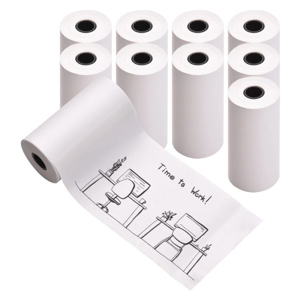 Kağıt 5/10 Rolls 57x30mm Self -Yapışkan Doğrudan Termal Kağıt Yazdırılabilir Çıkartma Kağıt Bpafree Su Geçirmez Yağ Yağlı Yapışkan Kağıt Rulo