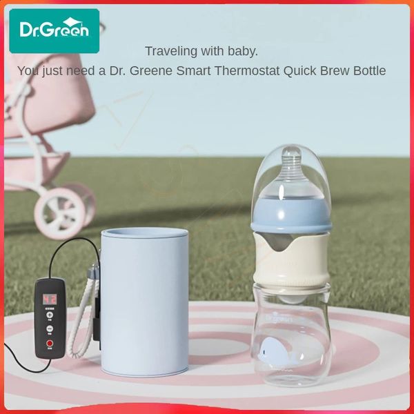 Dr.Green USB Smart Termostato Smart Bottle Glass da biberon 150 ml/240 ml Isolamento sigillato Riempimento per latte veloce rimovibile/lavabile 240326