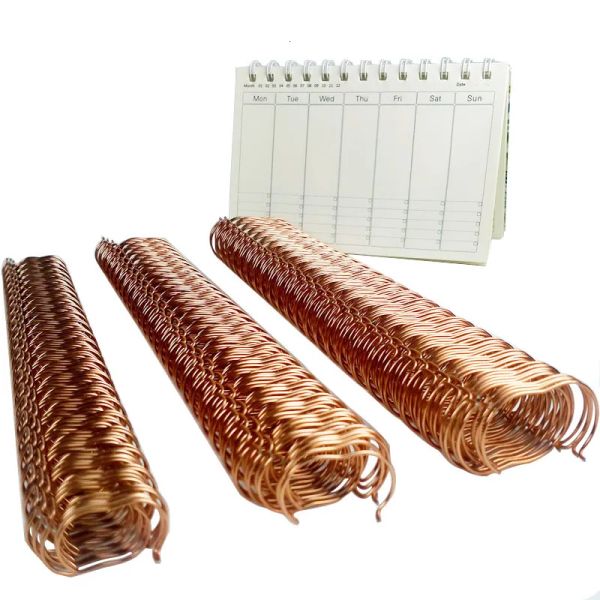 Großhandel Andere Schreibtischzubehör 50pcs Gold Metall Yo Bindungsdrähte Doppelspulendraht A4 Bindemittel Kalender Notebook Springs 230926 LL