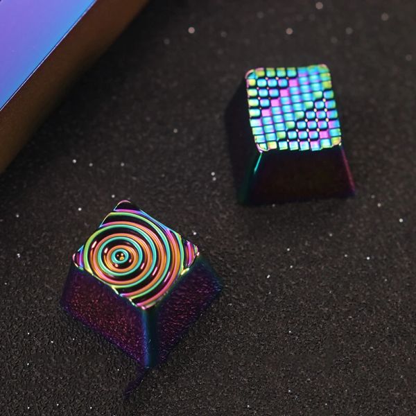 Teclados keystone artesan keycap matriz de água goteta de água colorida teclado mecânico mx switch de alumínio de zinco metal personalize gk61