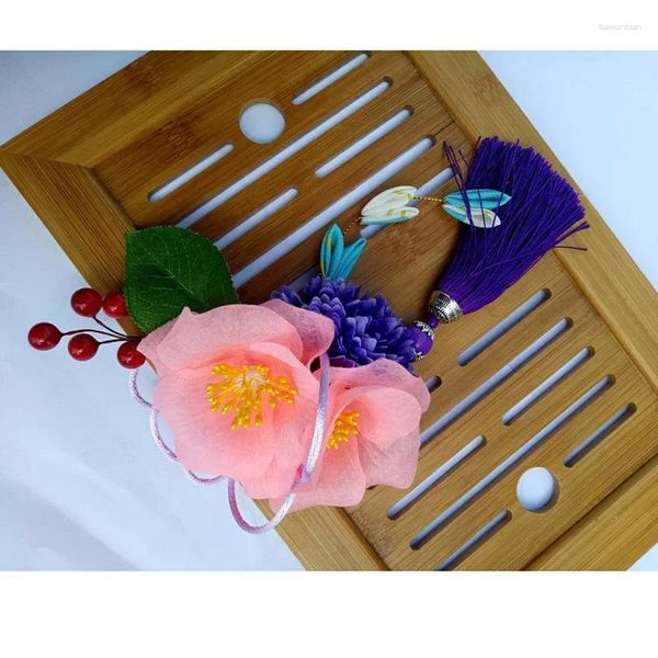 Partyversorgungen japanischer Kopfschmuck Frauen Kimono Accessoires Haardekoration Simulation Blume Quasten Clip Spring Spring