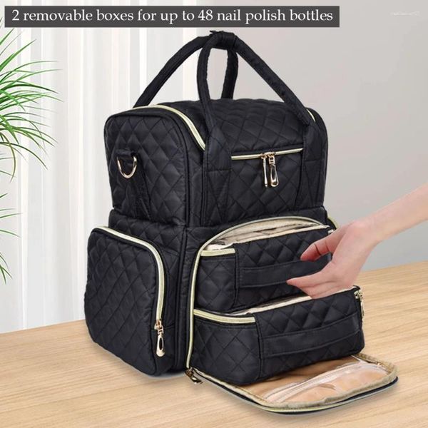 Bolsas de cosméticos Bolsa de organizador de unhas de unha armazenamento removível armazenamento portátil de alta capacidade acessórios de beleza multifuncionais