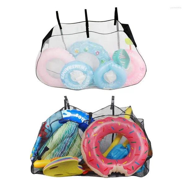 Bolsas de armazenamento ao ar livre para flutuadores de piscina bolsas bolsas de contêiner saco de malha flutuante flutuante grande brinquedos infláveis pátio