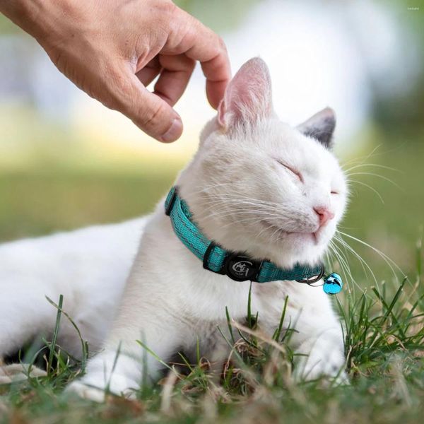 Hundekragen reflektierende Katzenkragen mit Bell Nylon Pet Halsriemen Streifen Welpe Leine Seilkabelbäume Leitungen