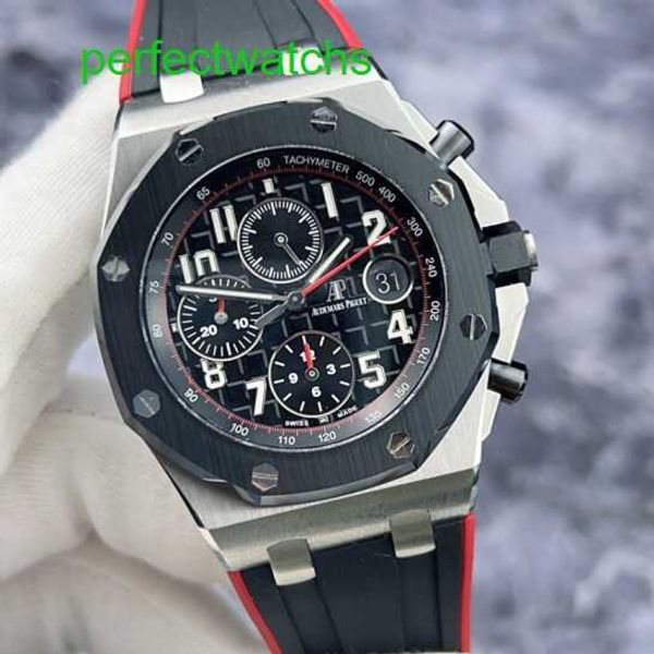 Top Wrist Watch Watch Royal Oak Offshore Series 26470so Vampire Cerâmica Anel Precision Aço Cronograph Watch MACS MAÇAS AUTOMÁTICAS 42mm