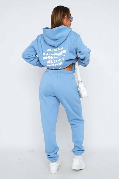 White Foxx Sportwear Women Tracksuits Designer Hoodies Sets Foxs zwei 2 -teilige Set Fashion Sports Tracksuit Sporty Long Sleeves Pullover Houlded Street 32