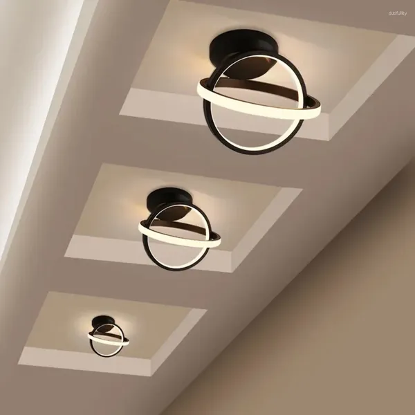 Deckenleuchten moderne LED -Licht 2 Ringe Kreative Design Lampe Innenbeleuchtung Flur Balkon Gang Home Dekoration