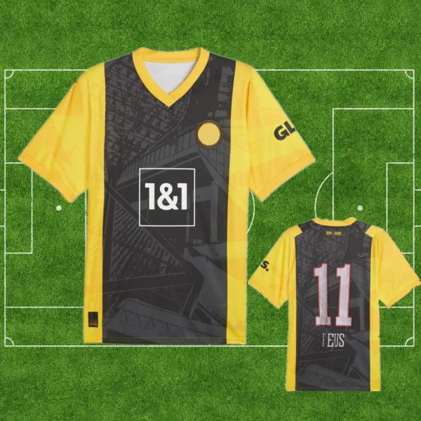Dortmunds 50. Special Edition 23 24 Soccer Trikots Kit Vierter 4. Sancho 2023 2024 Haller Reus Moukoko Brandt Trikot Jubiläumsfußball -Hemdgröße