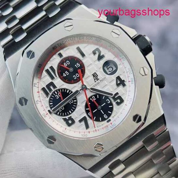 Klasik AP Bilek Saati Royal Oak Ofshore Serisi 26170ST Çelik Kemer Siyah Gözler Otomatik Mekanik Saat Erkekleri 42mm