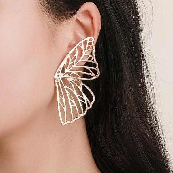 Dangle Ohrringe Hollow Big Butterfly Stud Ohrring für Women Metal Angel Flügel Anhänger Statement Juwely Party Weihnachtsgeschenk