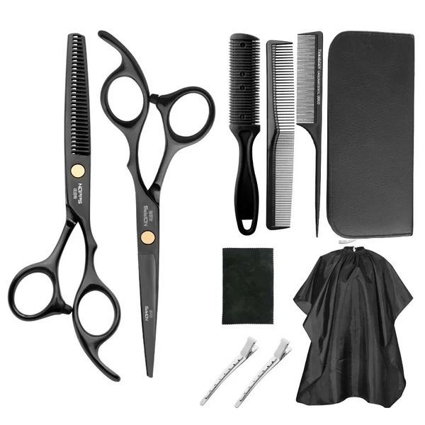 2024 Hairs Scissors Professional Hairdressing Conjunto de barbeiro Rainning Shears Capacete Hairdresser ScissorsBarber tesouras para cabeleireiro