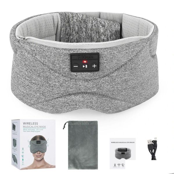 Kopfhörer Ohrhörer Kopfhörer/Headset Bt5.0 Slee Sleep Eye Maske Headsets weich mit Lautsprechern Sportsualer Musik Ohrhörer Frauen me Dhe38