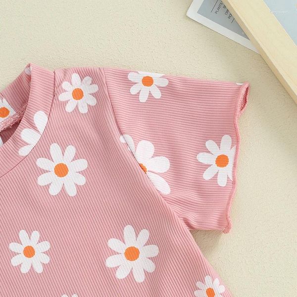 Kleidungssets 0-3T Kleinkind Baby Girl Sommer Kleidung Kurzarm florale T-Shirt-Tops und Shorts Set übergroßes Outfit Boho