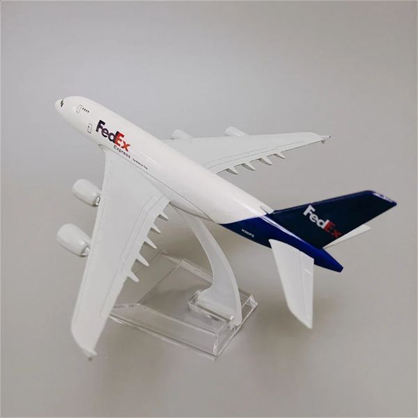 16cm Air FedEx Express A380 Airbus A380 Airways Airlines Airlines Model Airplane Plane 1/400 Aeronaves de aeronaves Diecast de escala 240328