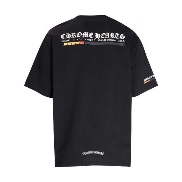 Camiseta na moda Crooker Crooker Gradiente de cor Power Power Bateria de pescoço redondo solto de manga curta