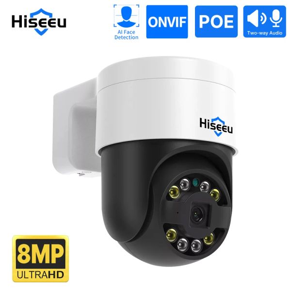 Камеры Hiseeu 4K 8MP POE PTZ IP Camera 5x Цифровой Zoom Detection Facesection Outdoor Video Supiillance CCTV Камеры для Xmeye nvr Onvif