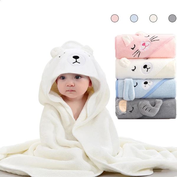 Asciugamani con cappuccio per bambini e bambini nati da cameriere da bagno ultra morbidi coperte da bagno caldi abiti da dormire ragazzi 240325 240325