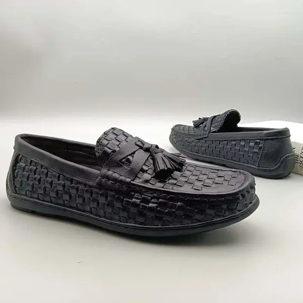 Scarpe casual Summer Men traspiranti mocassini morbidi da uomo in pelle chiara Fashion Slip-On Driving Zapatillas Hombre