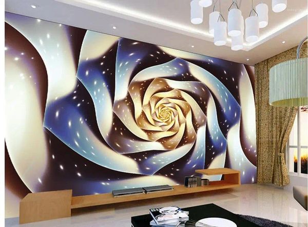 Sfondi sfondi 3d wallpaper per camera stereo rosa tv decorazione muro dipinto di murales a casa