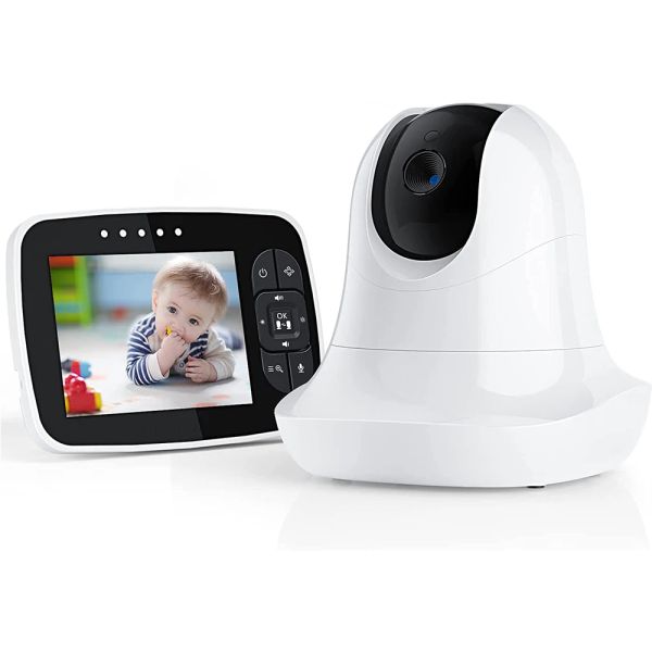 Monitora 3,5 polegadas LCD Monitor de bebê Nanny Security Camera 2x Zoom Rotação ampla Câmera interna Câmera Night Vision Vox Função Timer alarme