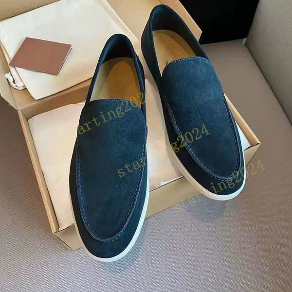 Scarpe casual maschile lp mocassini piatti in pelle in pelle scamosciata bassa in pelle scamosciata oxfords loro moccasins estate camminata comfort slittamento moca