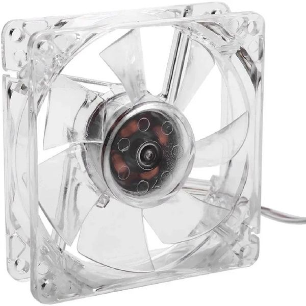 Ventilador de refrigeração transparente de luz colorida USB com diâmetro de 8 cm e tensão de 5V para resfriamento eficiente da CPU no computador PC