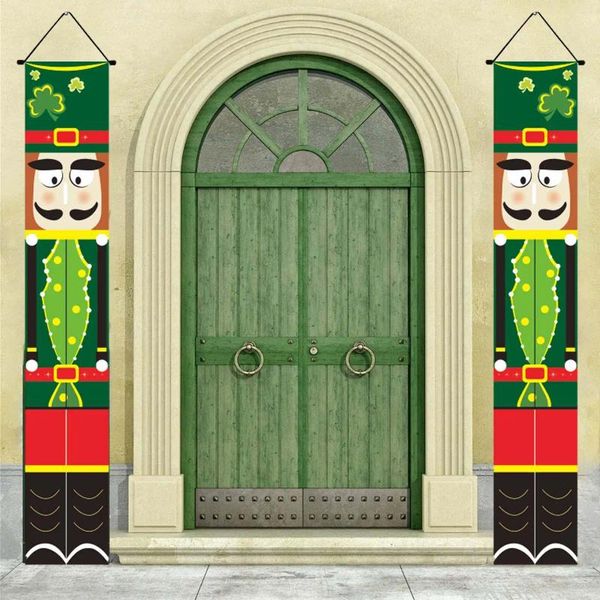 Украшение вечеринки Святого Патрика День крыльца Знак Дверной Дверной Баннер Гараж для классных праздничных знаков принадлежности для домашнего офиса