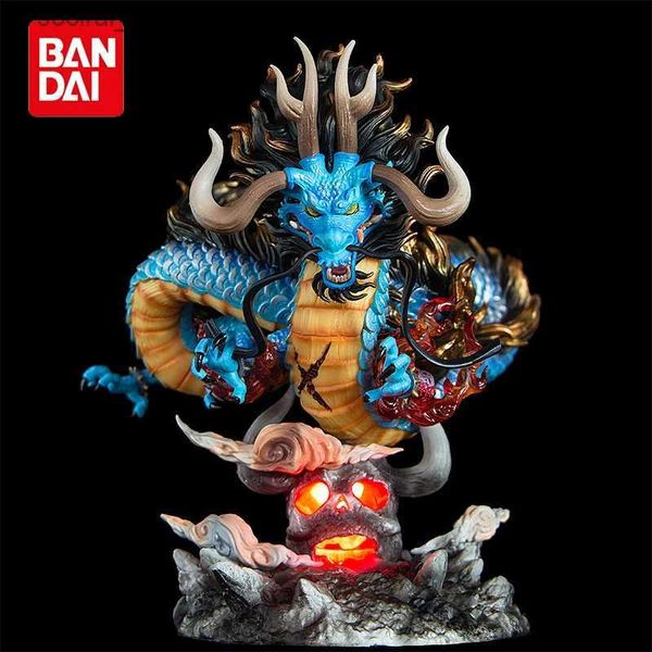 Eylem Oyuncak Figürleri 22cm Tek Parça Anime Figürü GK Kaido Ejderha Formu Lamba ile Dört İmparator Form PVC Action Figür Model Bebekler Hediye için Antistres Oyuncak L240402