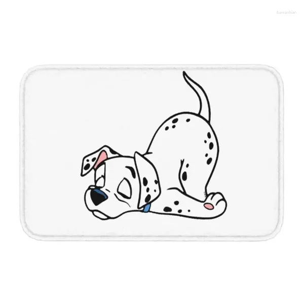 Teppiche Lustige dalmatinische Hund Schlaf Vordertür Boden Eingangsmatte Innenmatte Muster Küche Badezimmer Fußmatte Schlafzimmer Teppichteppich