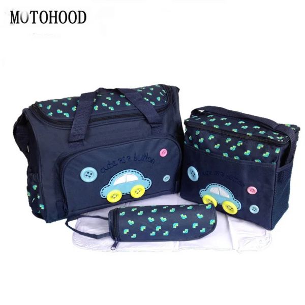 Acessórios Motoodidade 40*29*14cm 4pcs Impressão de carro Mother Bag Baby Bags Conjuntos