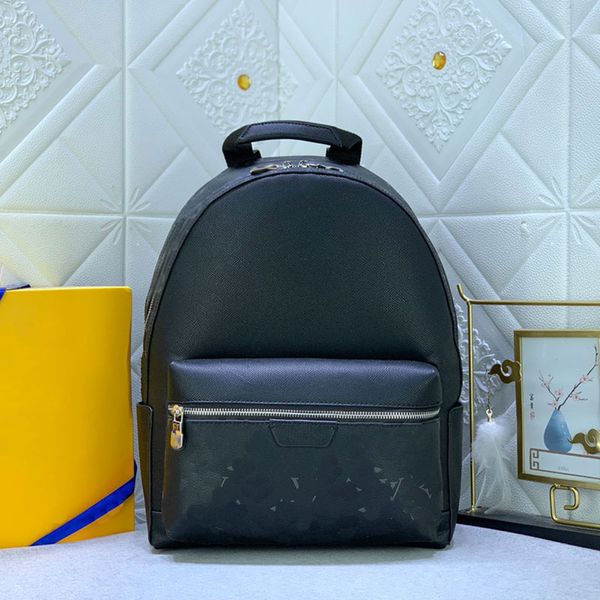 Erkek siyah sırt çantası tasarımcısı okul çantası moda baskılı el çantası yumuşak inek derisi taşınabilir erkekler seyahat çantaları 38cm lüks iş dizüstü bilgisayar çantası