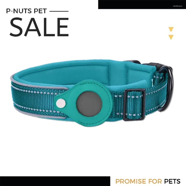 Collari per cani Collar in nylon riflettente imbottito per tracker GPS