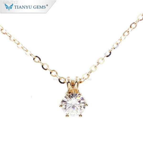 Tianyu Gems Materiale in oro puro 1ct Collana a ciondolo a diamante taglio OEC