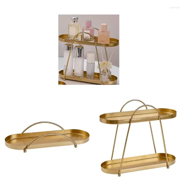 Scatole di stoccaggio Conveniente Scaffali pratici per display vassoio per gioielli a doppio strato