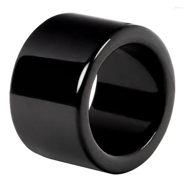 Clusterringe verkaufen natürliche Handschnitzerei Jadeit Black Jade Herrenring 21-24mm Fashion Schmuckzubehör Männer Frauen Glück Geschenke Amulett