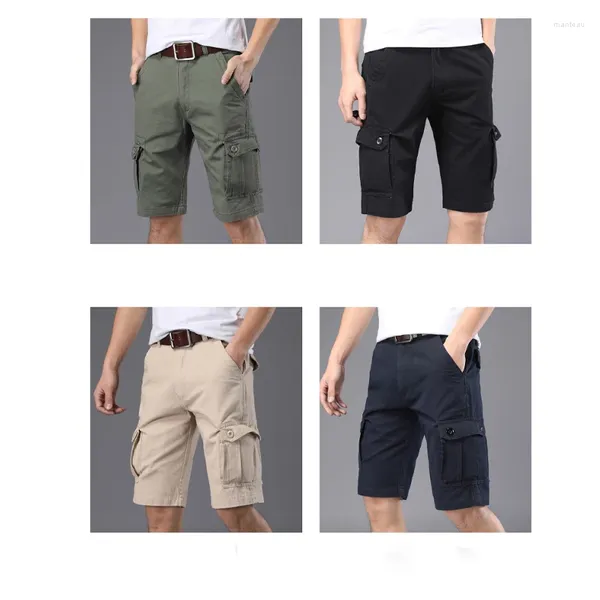 Herren -Shorts Frühlings- und Sommerarbeitshosen locker für Multi -Taschen -Beinbein -Casual Split Horse locker