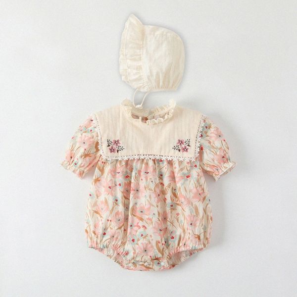 Sommer Rompers Baby Neugeborene Kleidung mit Hut Kind Neugeborene Strampler Girl Kostüm Overalls Kleidung Overall Kids Bodysuit für Babys Outfit U6XW#