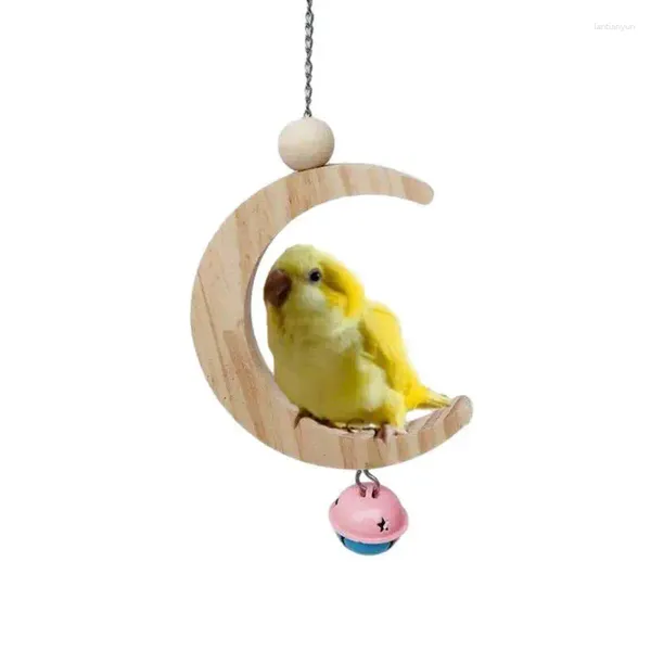 Andere Vogelversorgungen papageien Spielzeug mit massivem Holzmond -Schwung -Ring -Puzzle -Marke und hoher Qualität