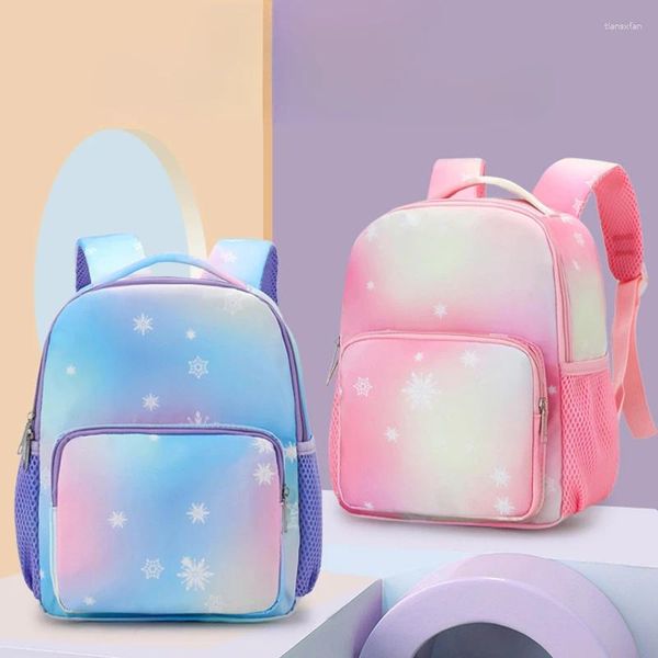 Backpack Kindergarten School for Boys Girls Fashion Simple Cartone Gradient Colore di Nylon Mini traspirante in Nylon Mini